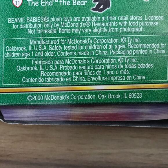 Beanie Baby McDonalds Legends Humphrey The Camel Ty Teenie w/ Errors on Package - Picture 3 of 4